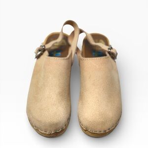 MIA Alma Swedish clogs suede leather hippie, boho granola clogs sz 7 /38